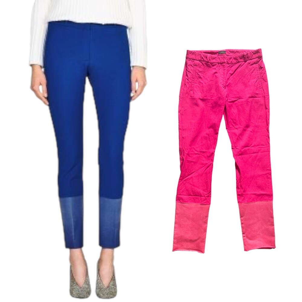 Joseph Raw Hem Leather Trim Pants Pink Size 36 (small)